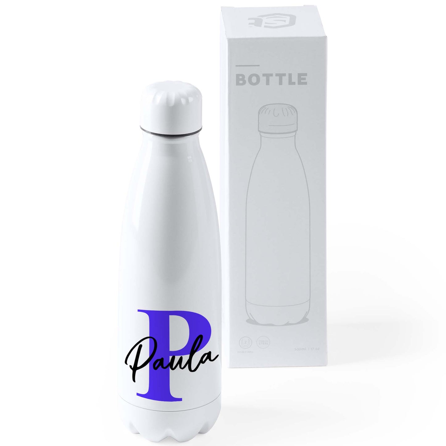 Botella personalizada con nombre de aceri inox