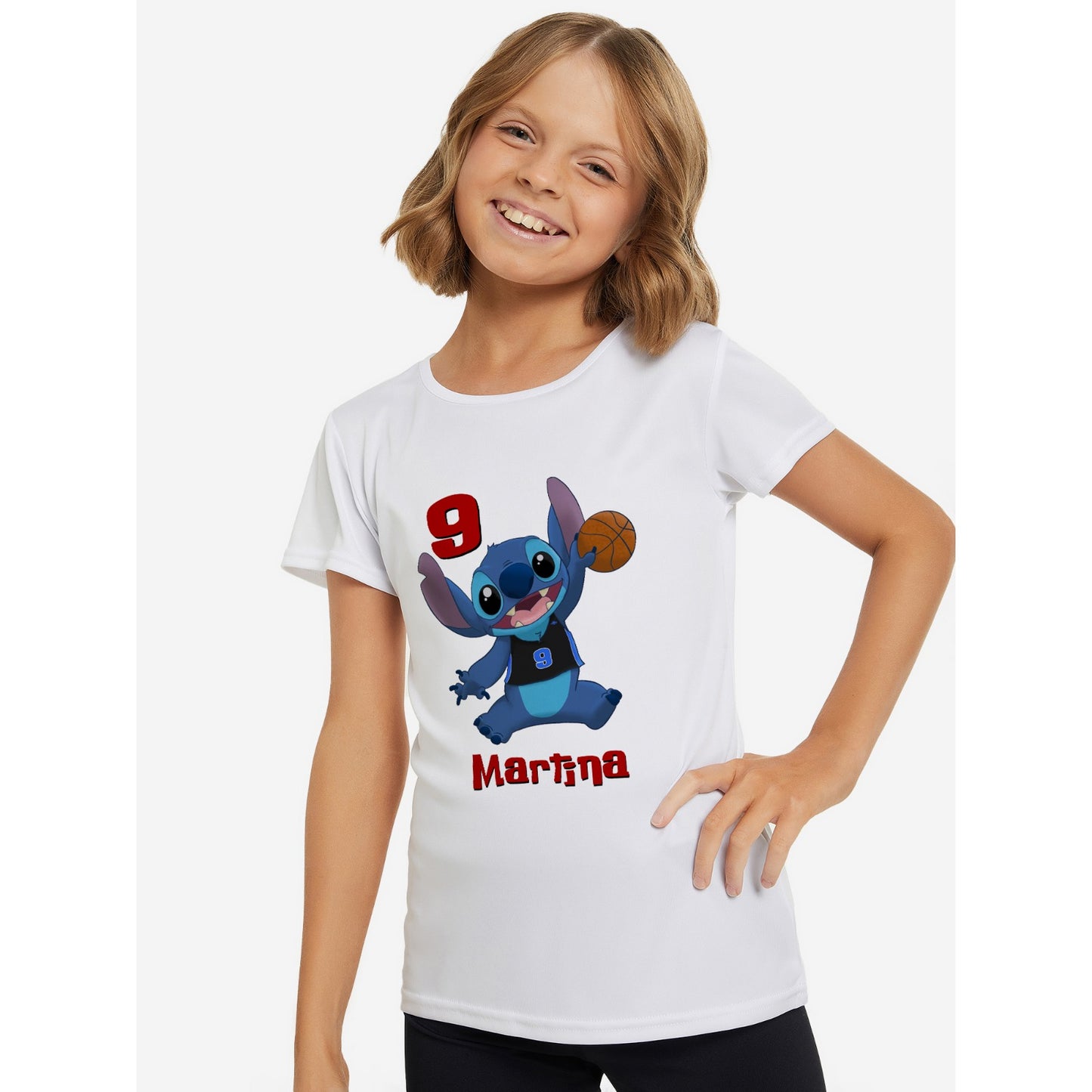 camiseta Stitch básquet personalizada