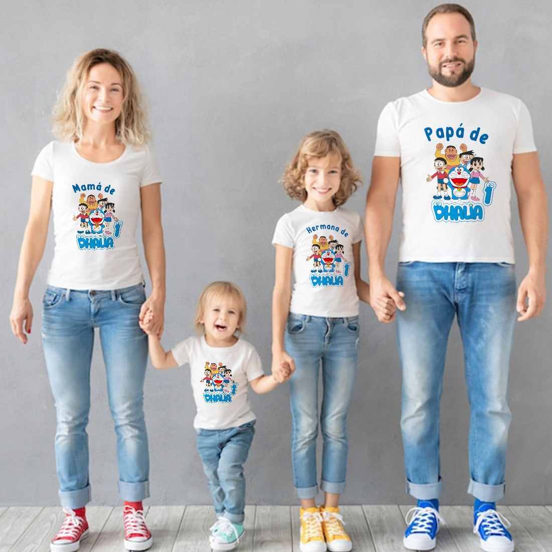 Camiseta doraemon familia