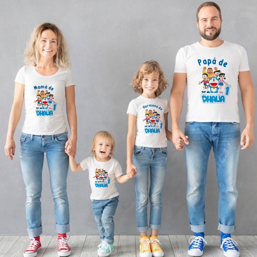 Camiseta doraemon familia