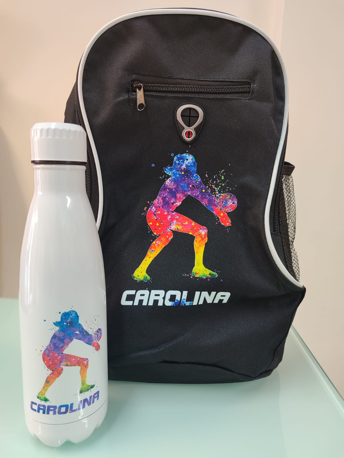 pack mochila y botella personalizados