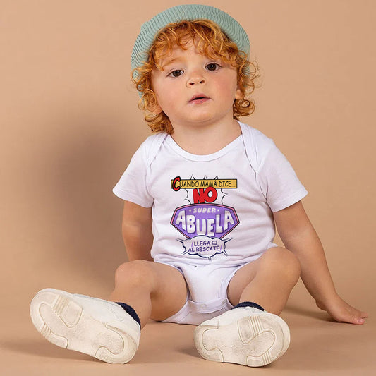 Body mangas cortas personalizado super abuela al rescate