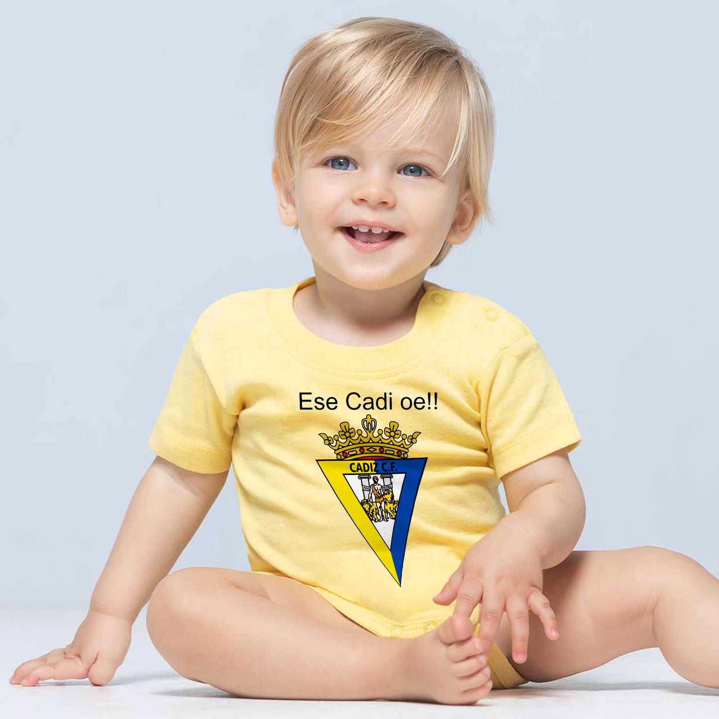 Body de Bebé mangas cortas Cadiz C.F personalizado