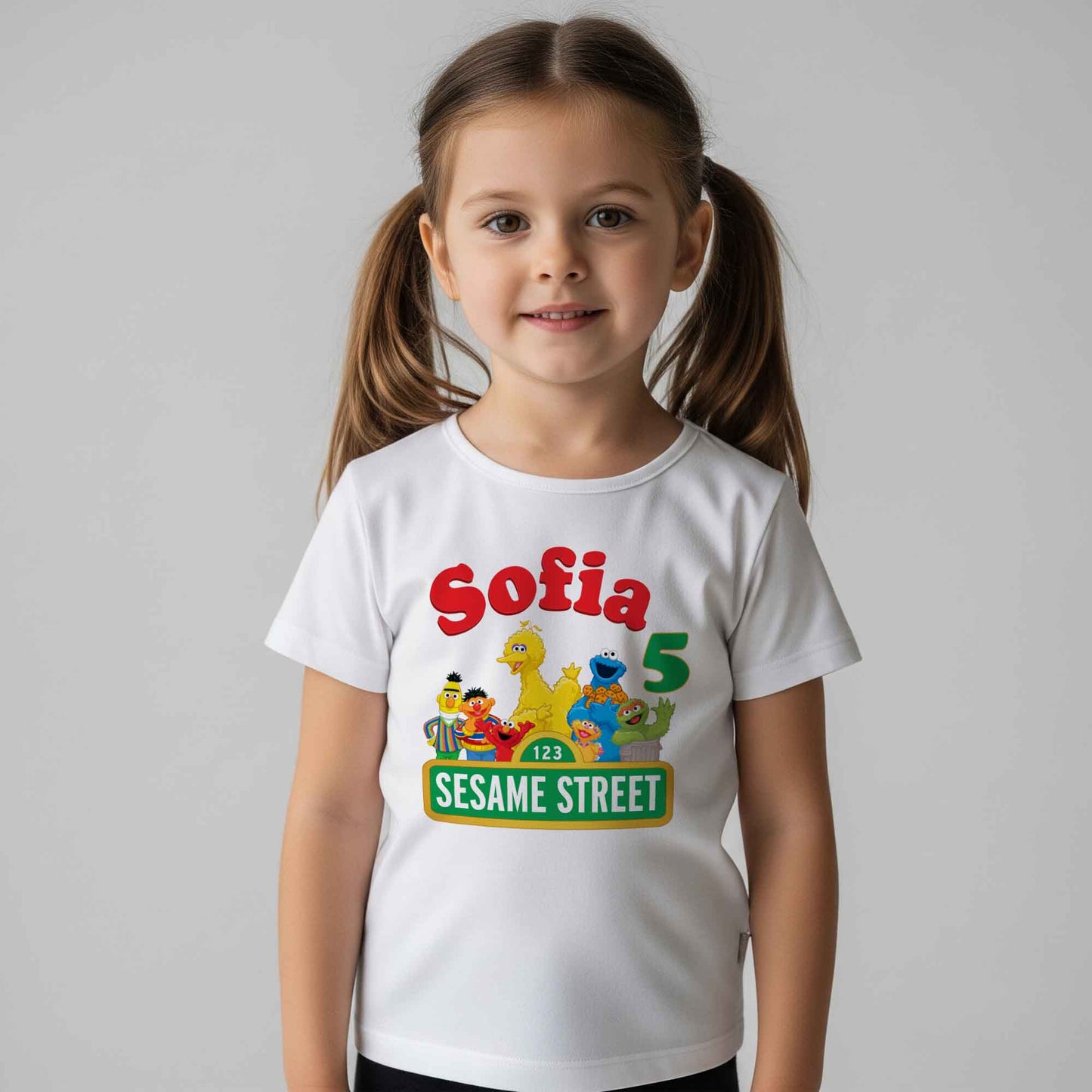 Camiseta cumpleaños Barrio Sésamo personalizada
