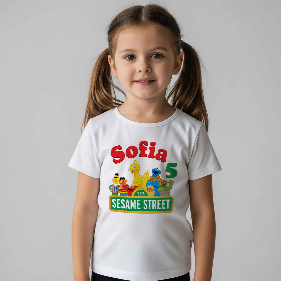 Camiseta cumpleaños Barrio Sésamo personalizada