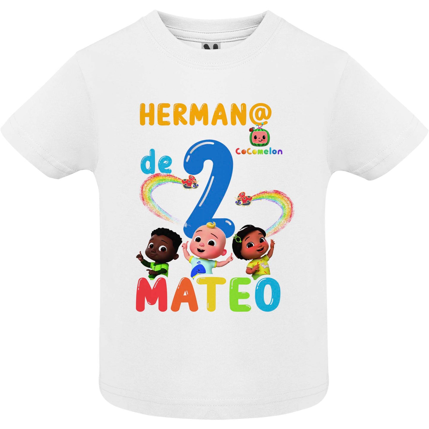 Camiseta cocomelon personalizada para familia