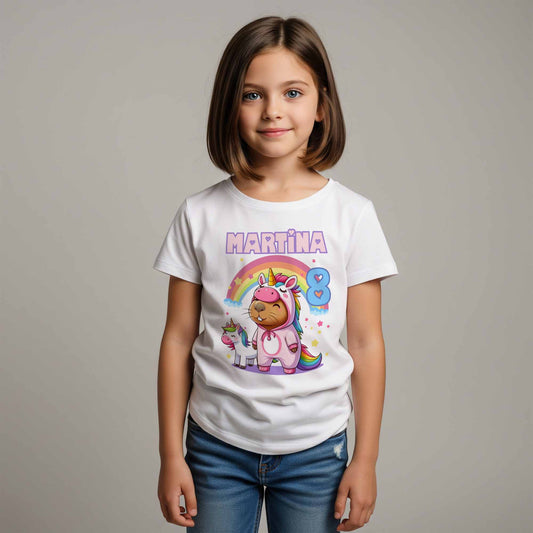 Camiseta cumpleaños capibara unicornio