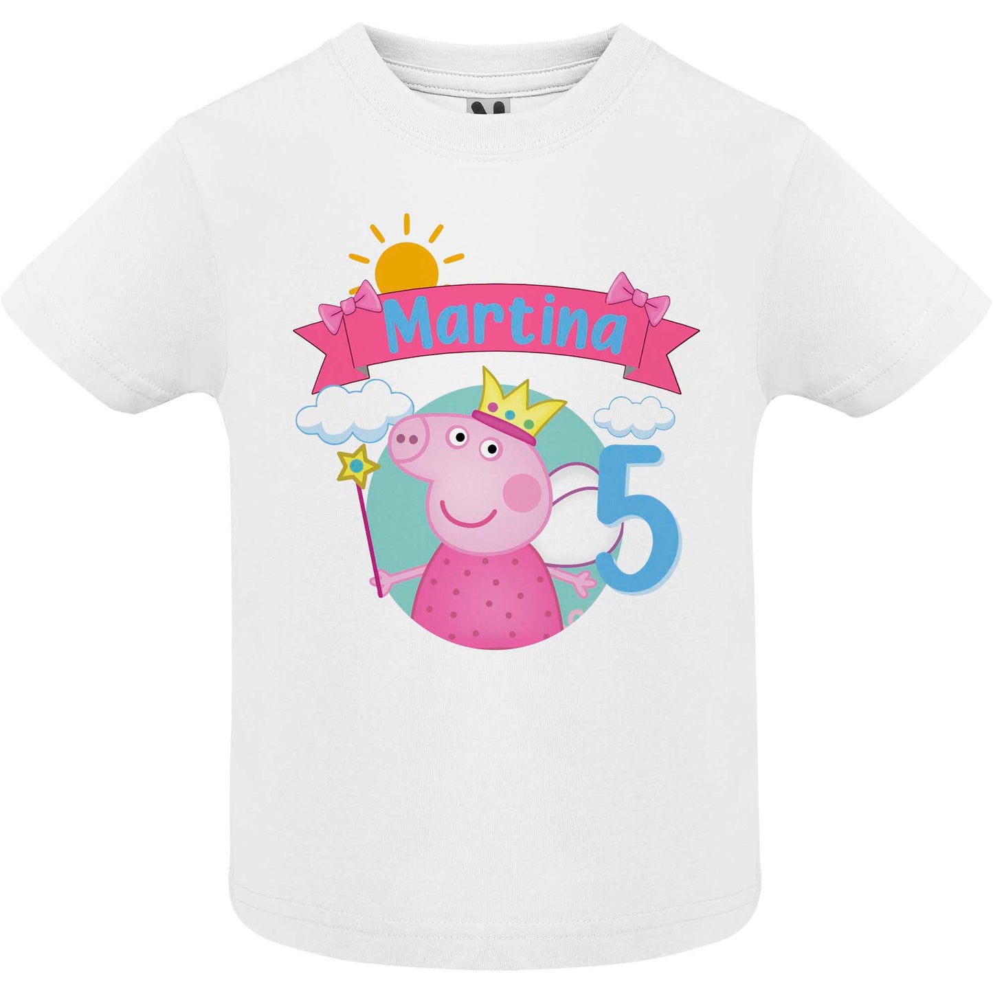 Camiseta cumpeaños Peppa Pig personalizada