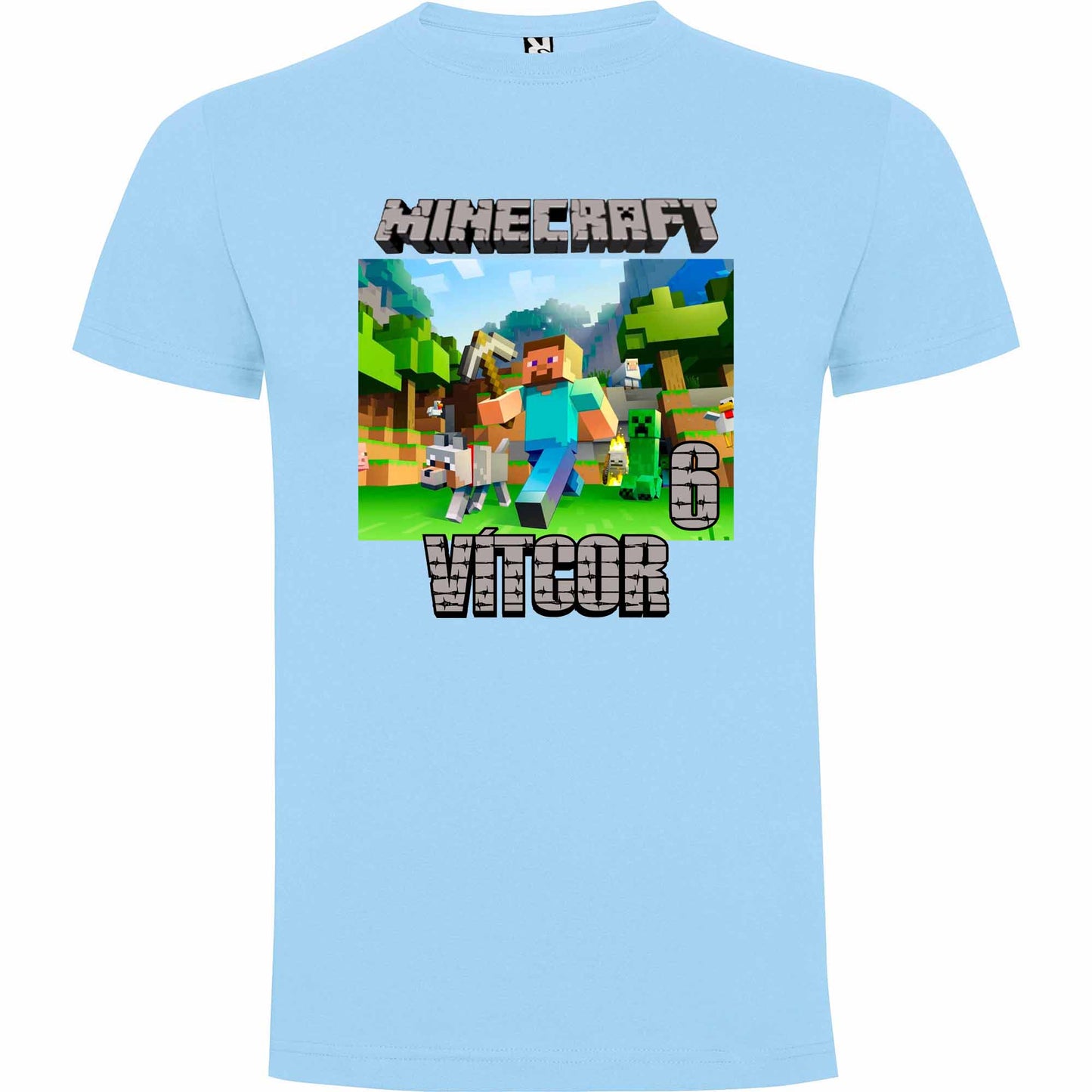 Camiseta minecraft personalizada con nombre y numero