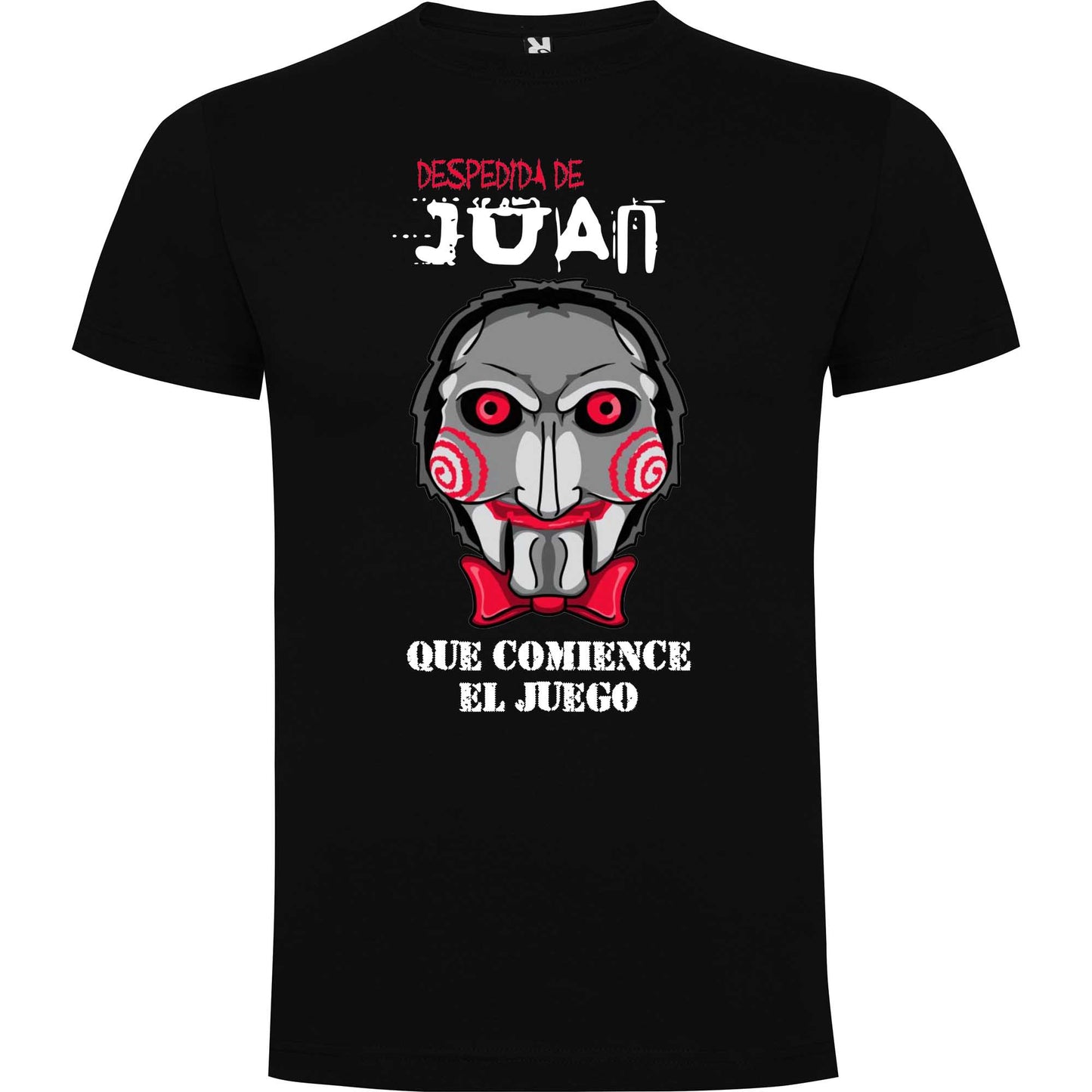 camiseta con basada el la peli de saw, para que tu despedida seal un juego entre amigos, esta camiseta es para los amigos del novio