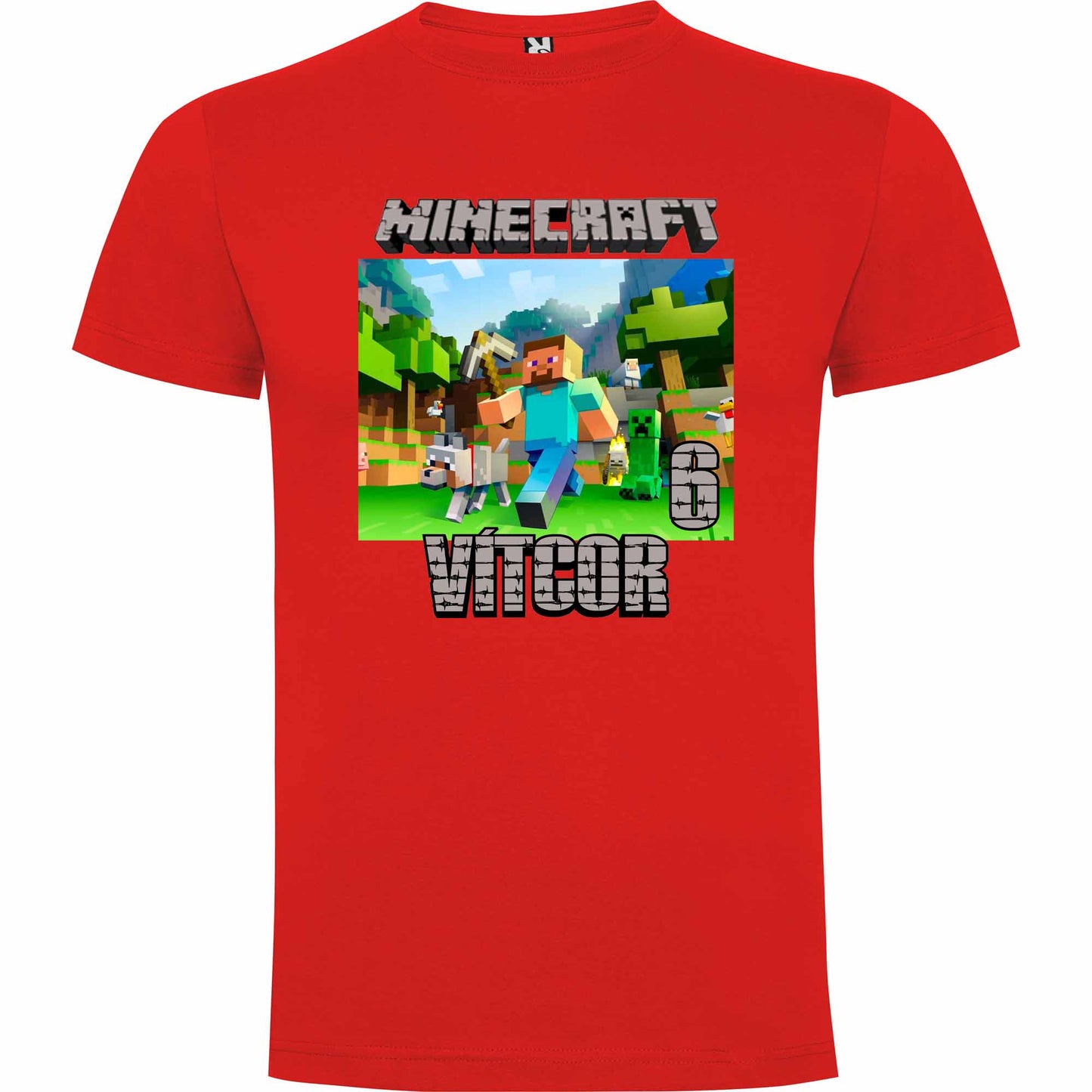 Camiseta minecraft personalizada con nombre y numero