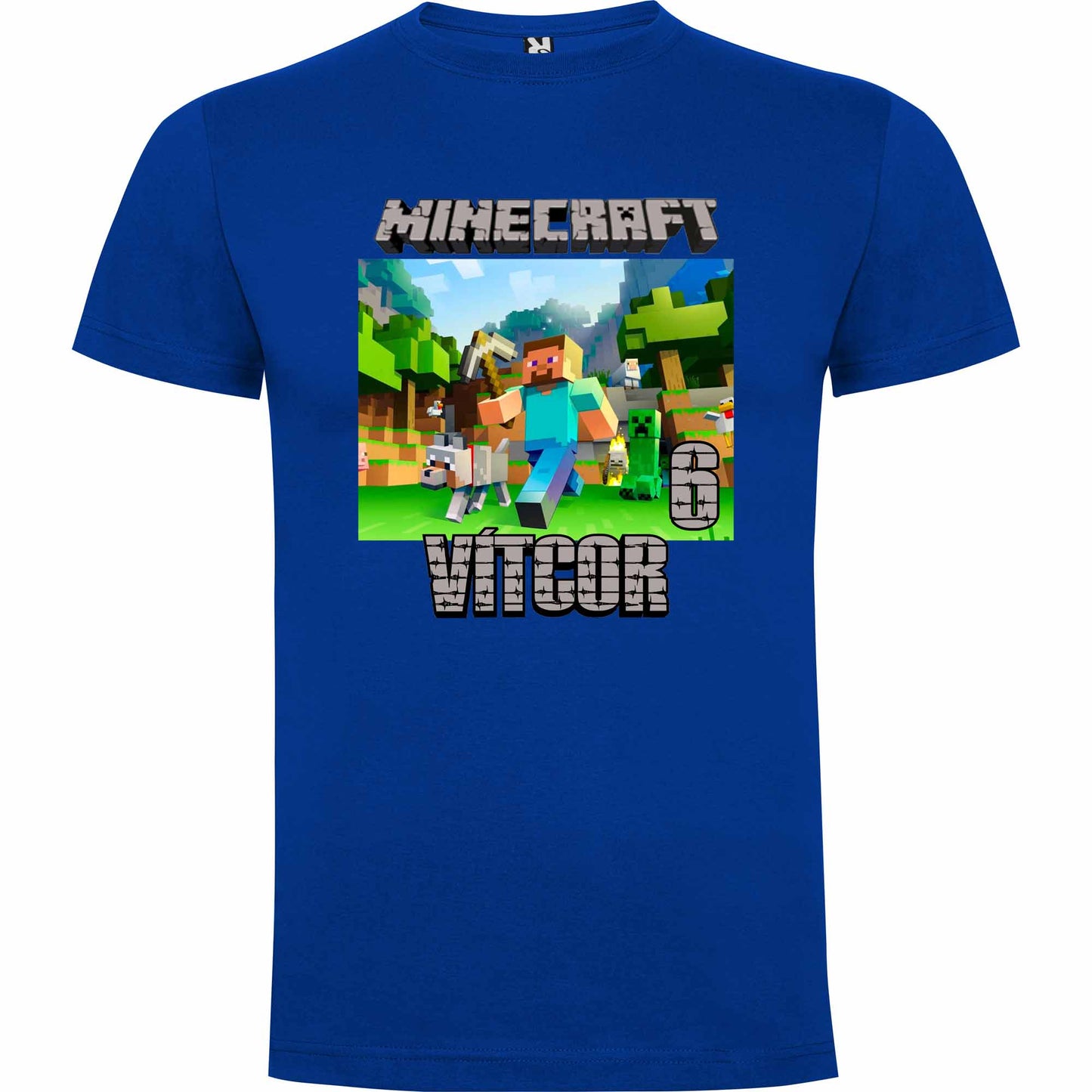 Camiseta minecraft personalizada con nombre y numero