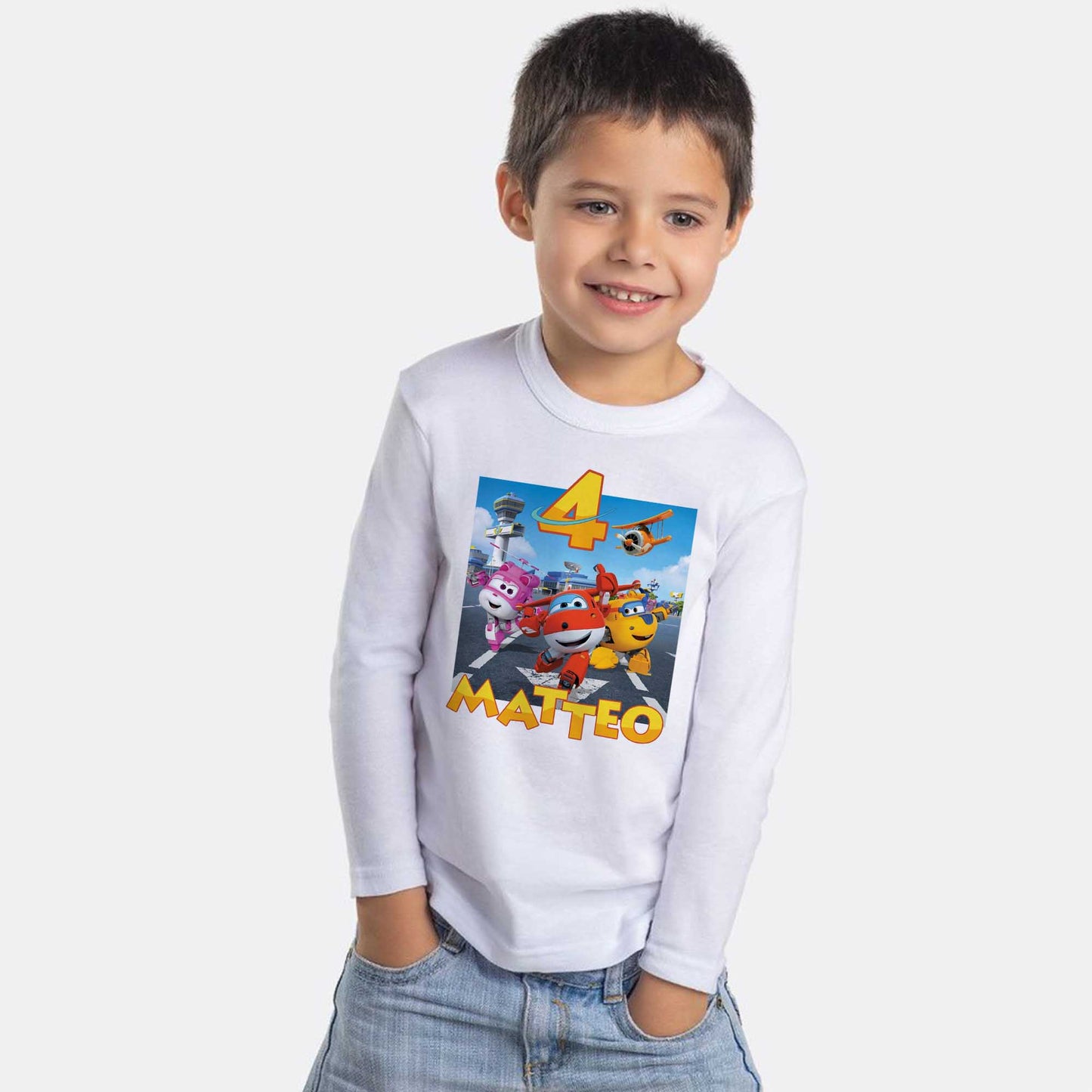 Camiseta manga larga Super Wings personalizada