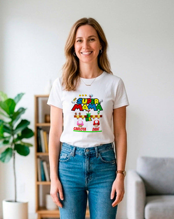 Camiseta personalizada Super Mamá mario bros