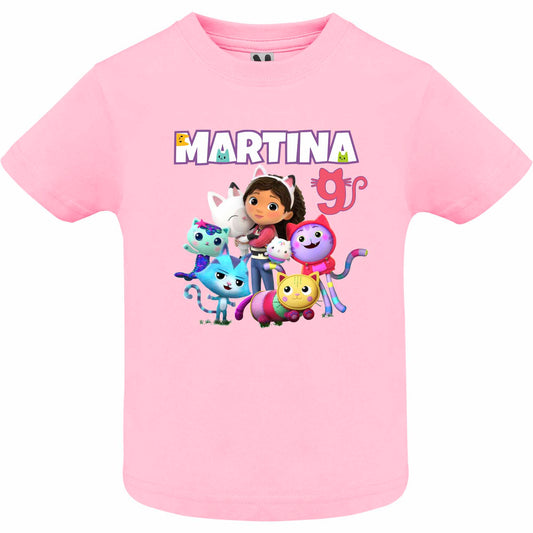 Camiseta cumpleaños La casa de muñecas de Gabby personalizada