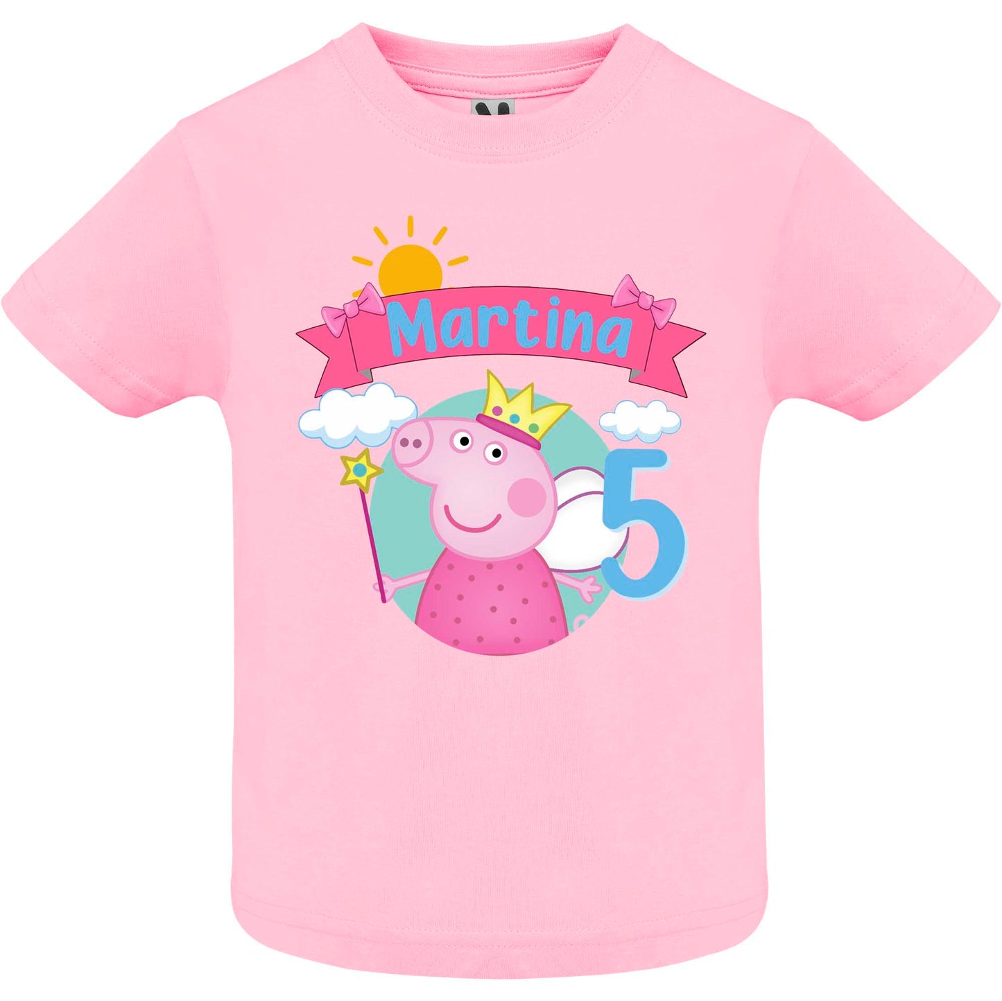 Camiseta cumpeaños Peppa Pig personalizada