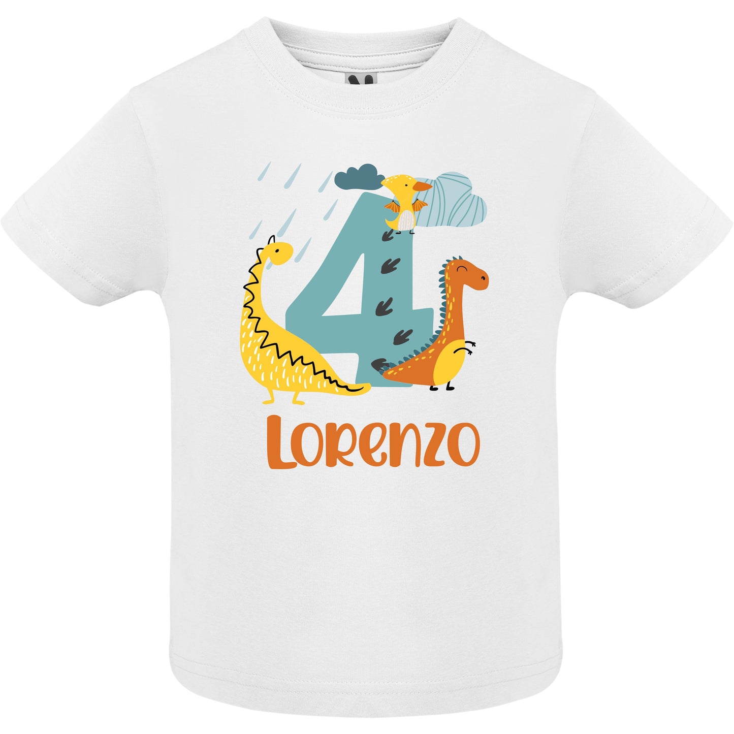 Camiseta personalizada cumpleaño con diseño de dinosaurios