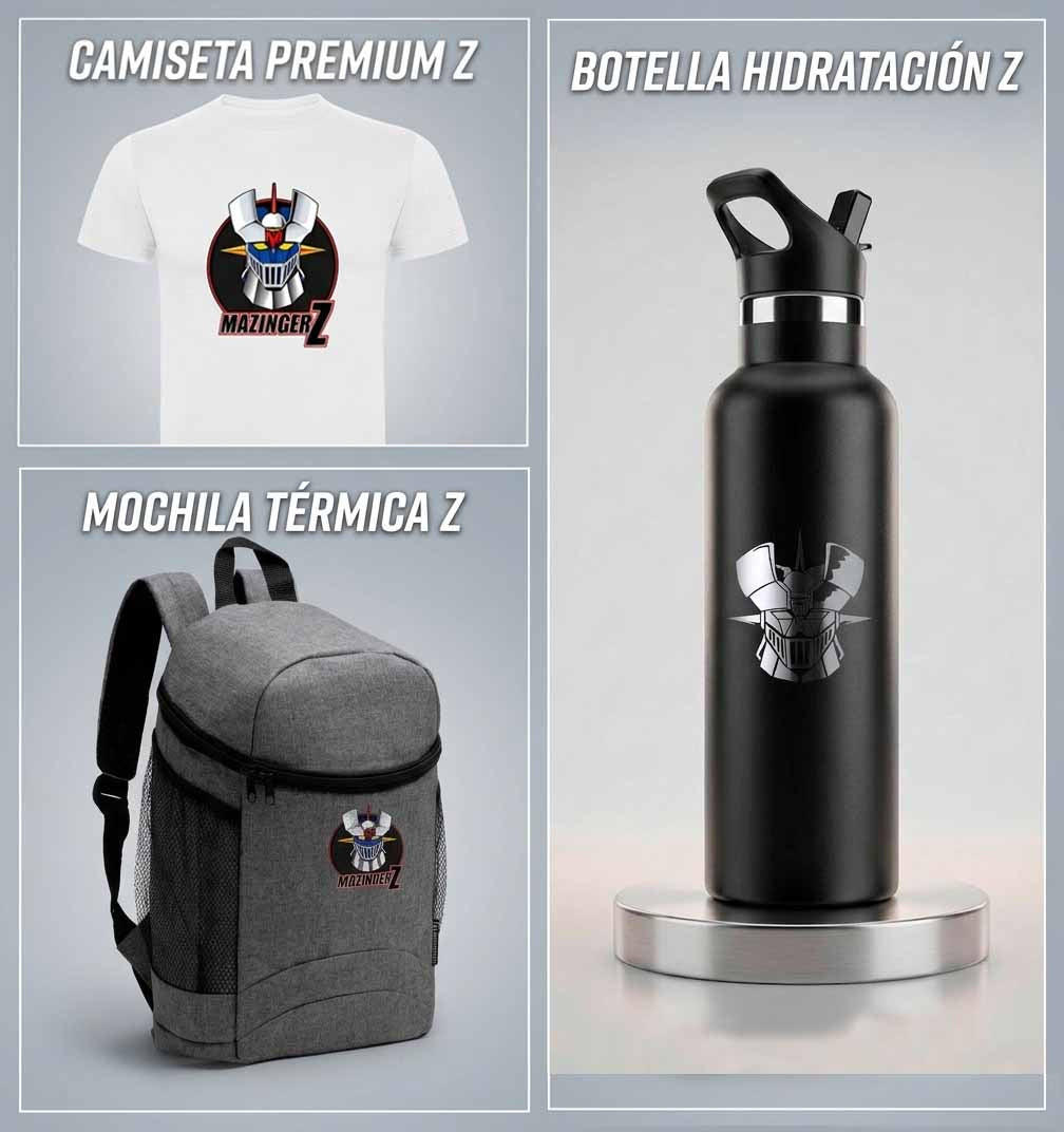Pack MazingerZ camiseta mochila y botella