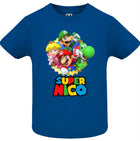 Camiseta Super Mario personalizada con nombre en la espalda