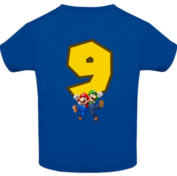 Camiseta Super Mario personalizada con nombre en la espalda