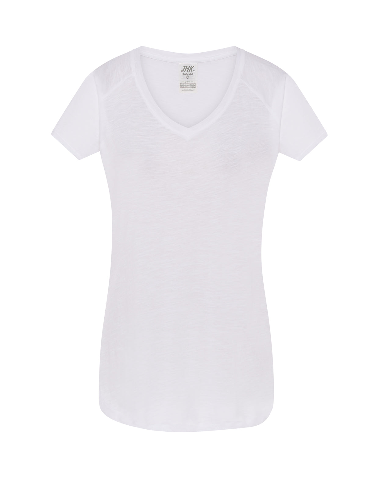 camiseta mujer cuello de pico slub jhk