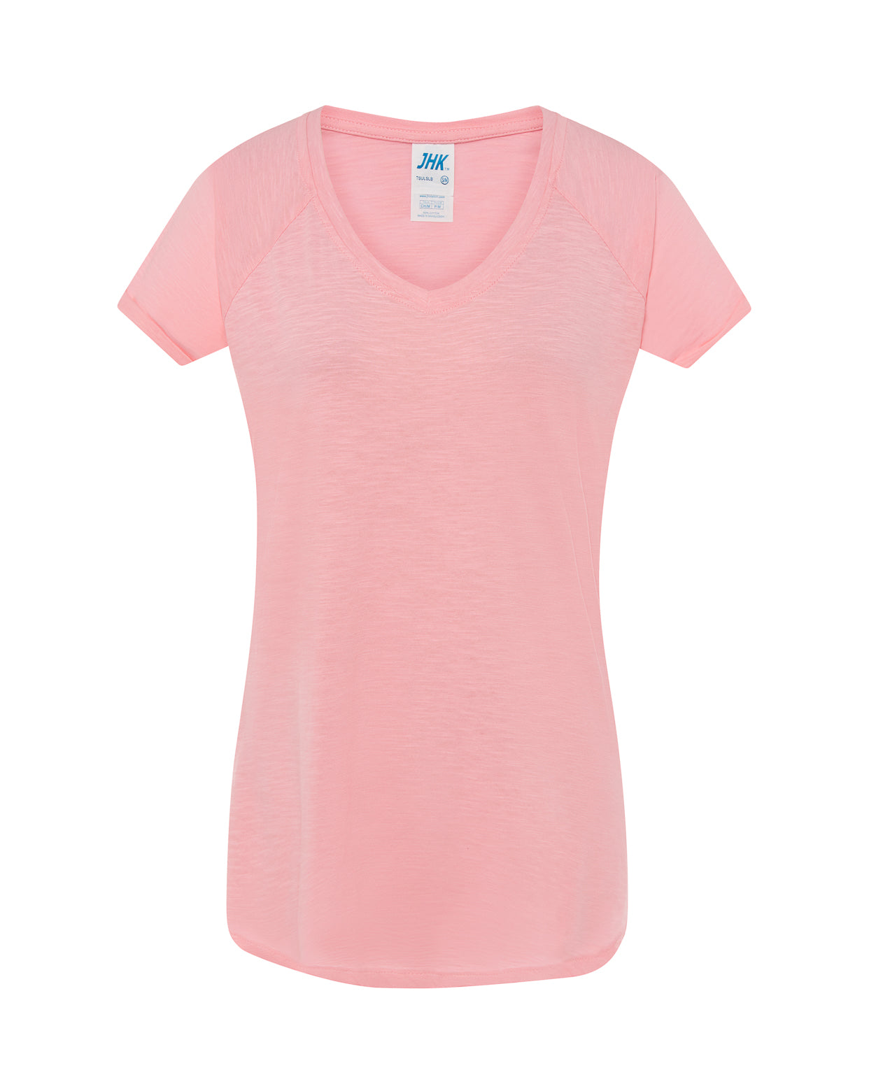 camiseta mujer cuello de pico slub jhk