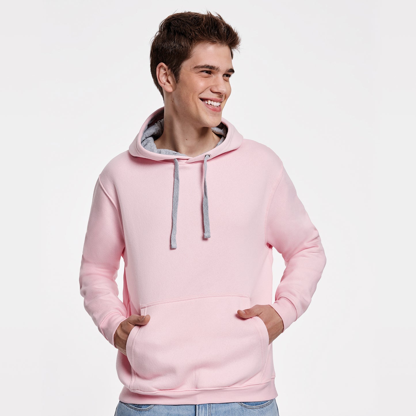 Sudadera con capucha bicolor