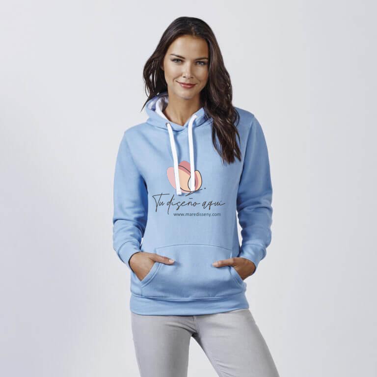 Sudadera Urban capucha bicolor mujer