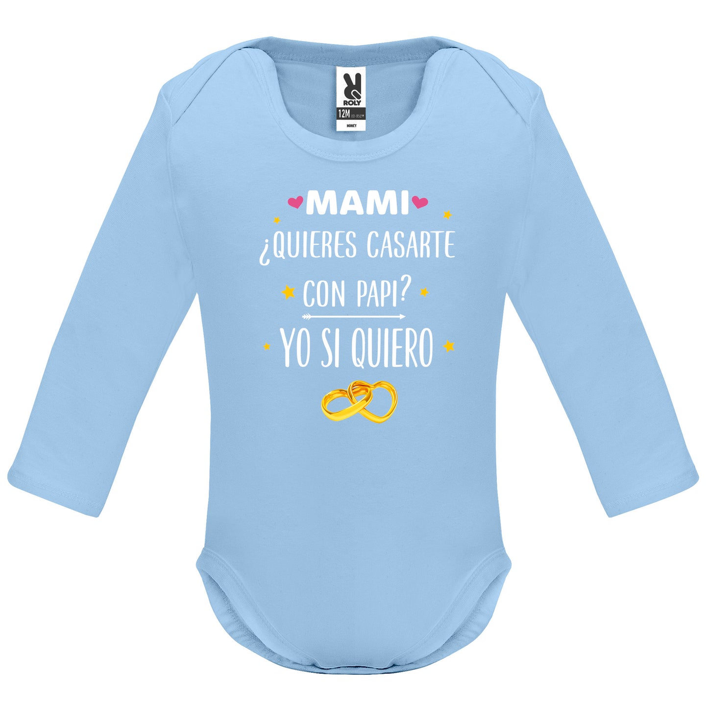 Body de Bebé mangas largas mami quieres casarte con papi