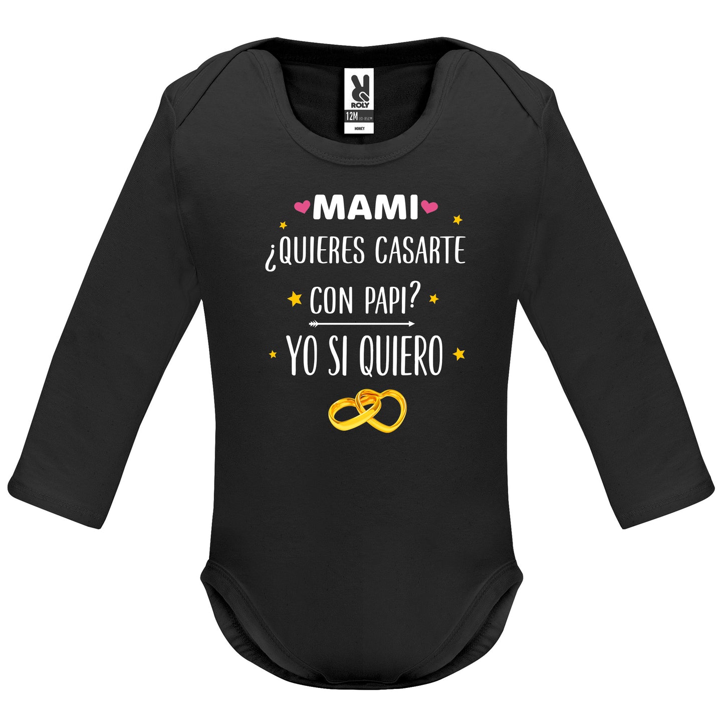 Body de Bebé mangas largas mami quieres casarte con papi