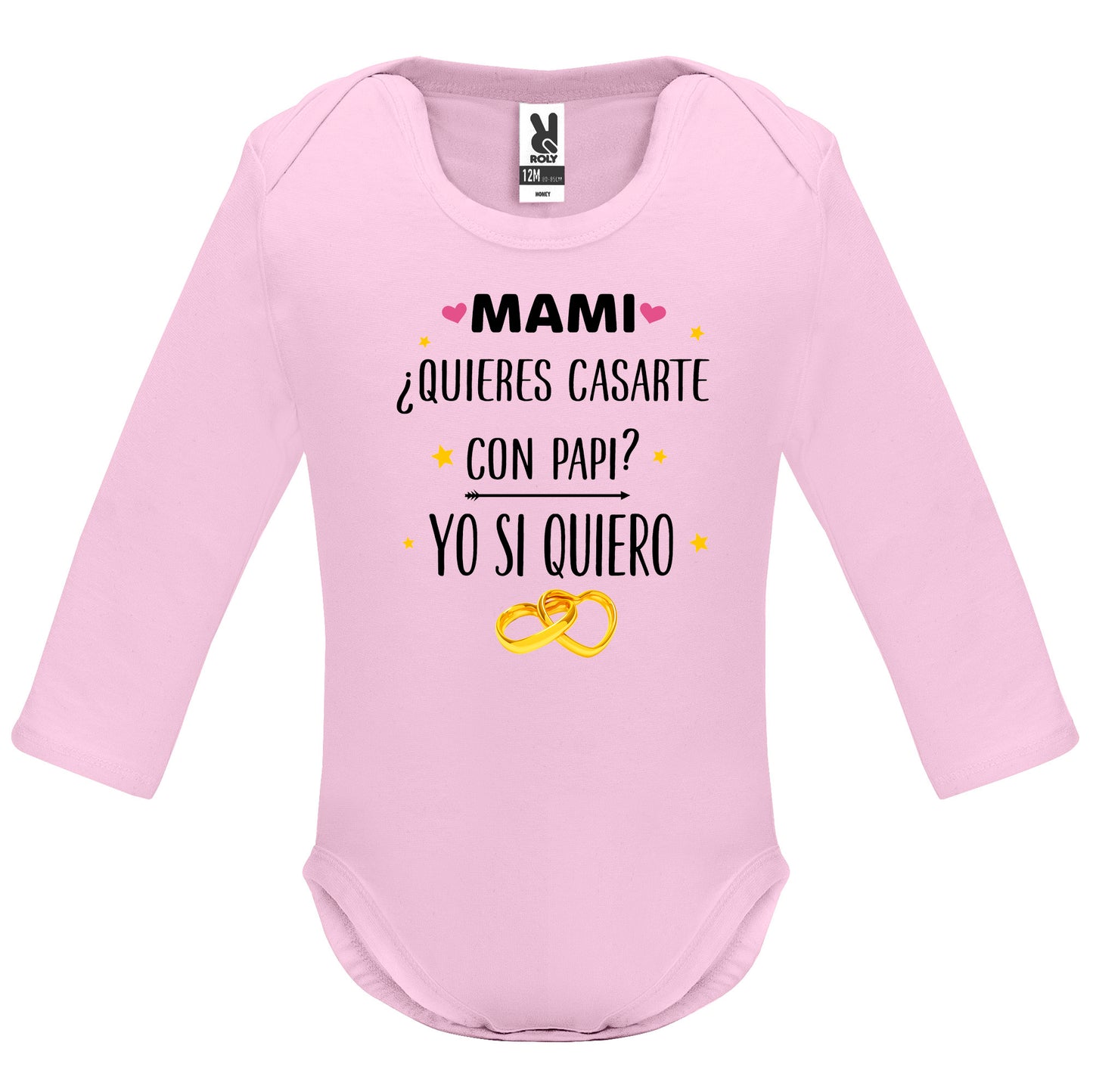 Body de Bebé mangas largas mami quieres casarte con papi