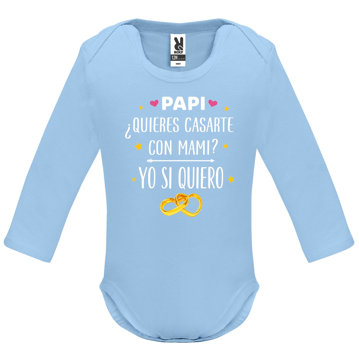 Body de Bebé mangas largas Papi quieres casarte con mami