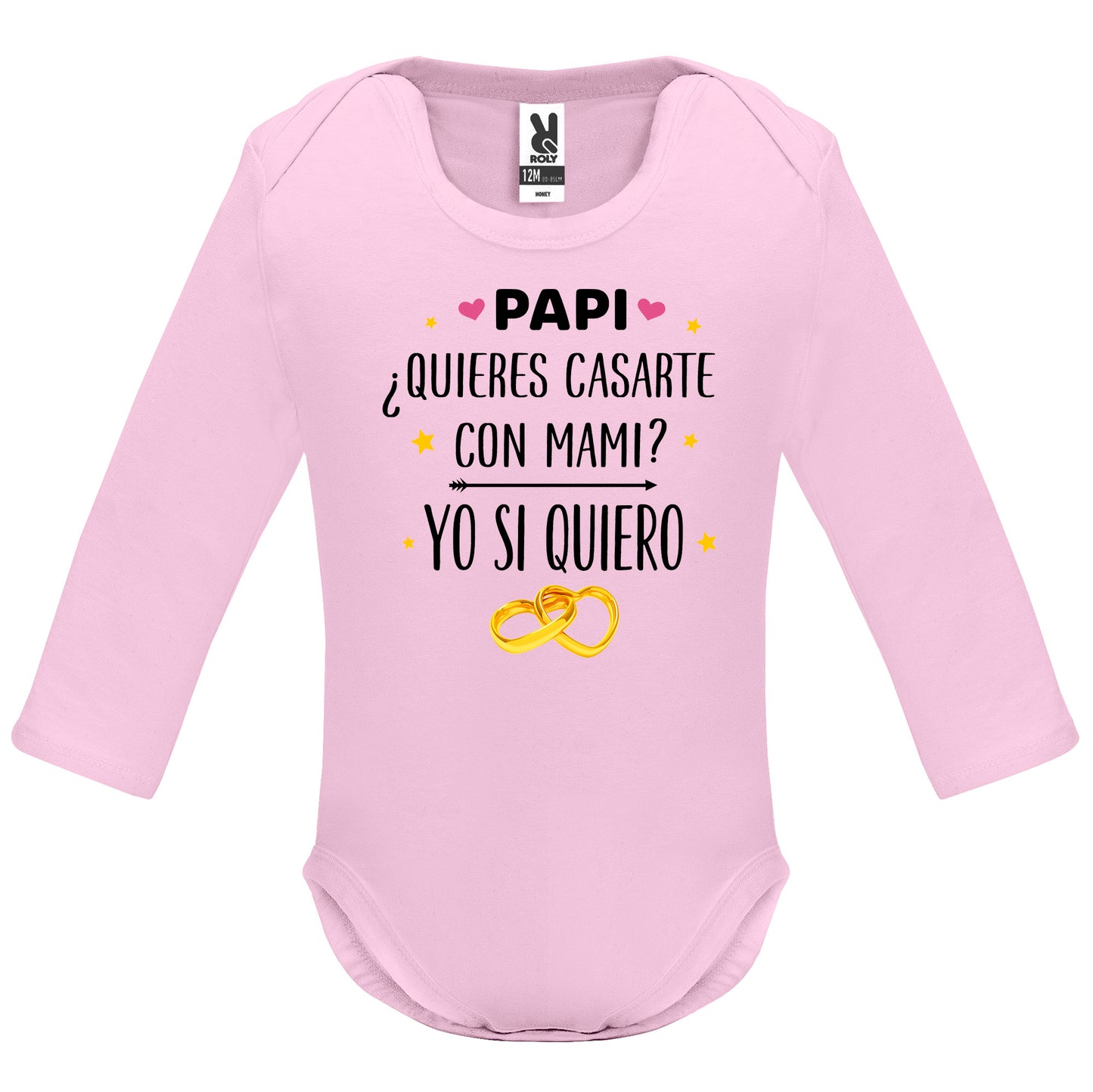 Body de Bebé mangas largas Papi quieres casarte con mami