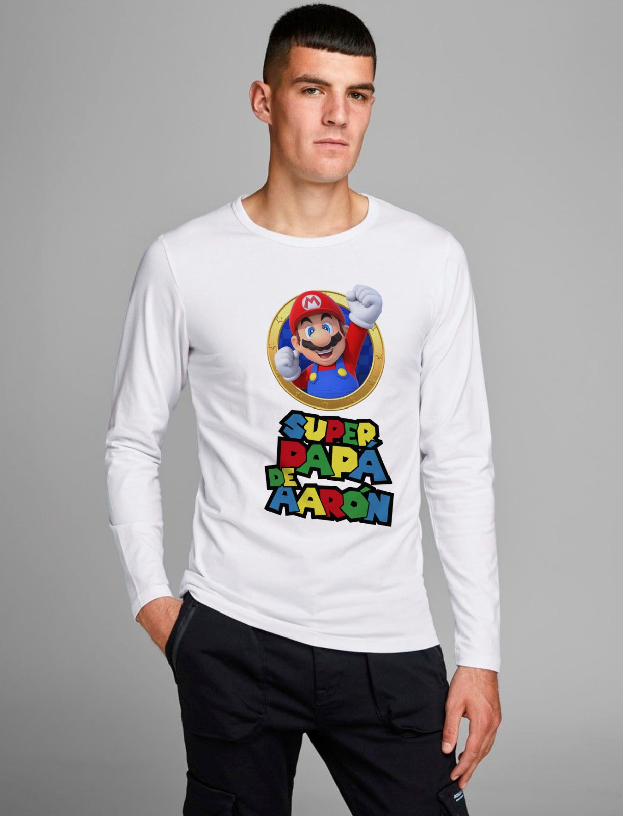 Camiseta personalizada Super papá Mario Bros