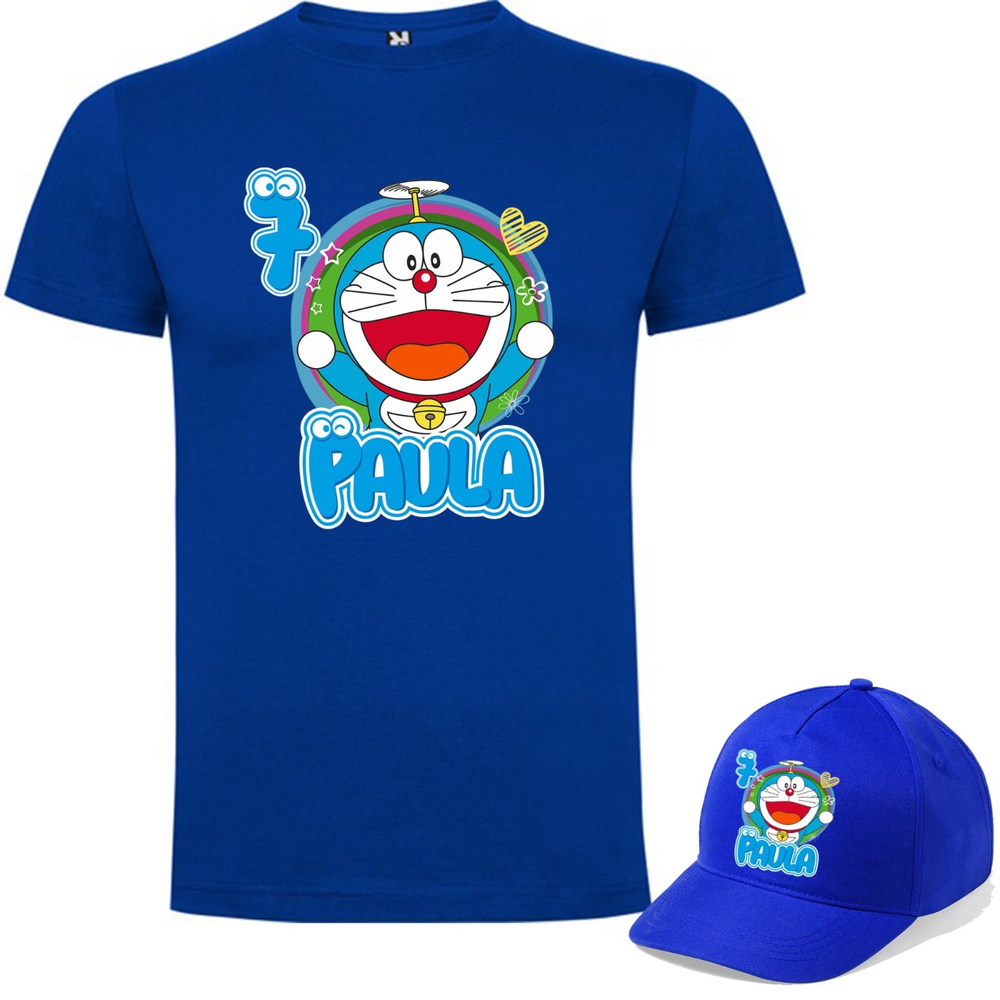 Camiseta mas gorra Doraemon personalizadas