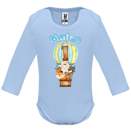 Body de Bebé personalizado animales en globo