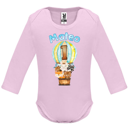 Body de Bebé personalizado animales en globo