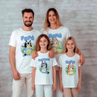 Camiseta personalizada Bluey y familia