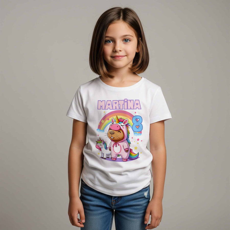 Camiseta cumpleaños capibara unicornio