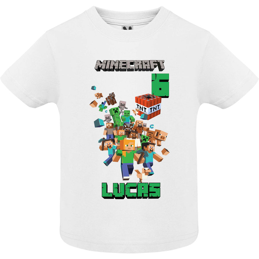 Camiseta personalizada Minecraft cumpleaños