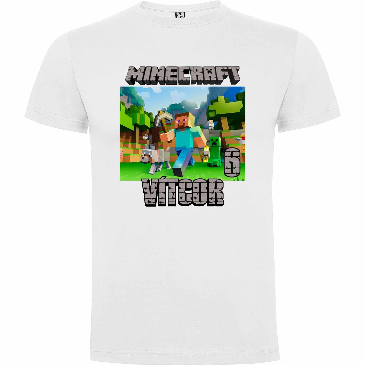 Camiseta minecraft personalizada con nombre y numero