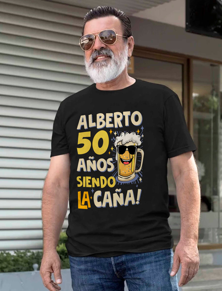 Camiseta personalizada 50 años siendo la caña