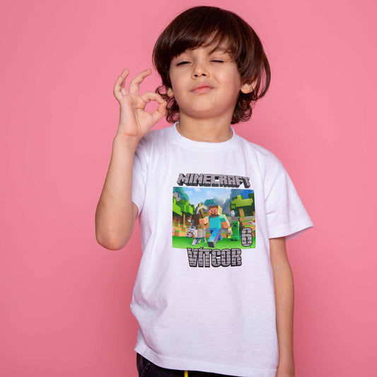 Camiseta minecraft personalizada con nombre y numero