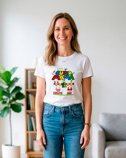 Camiseta personalizada Super Mamá mario bros