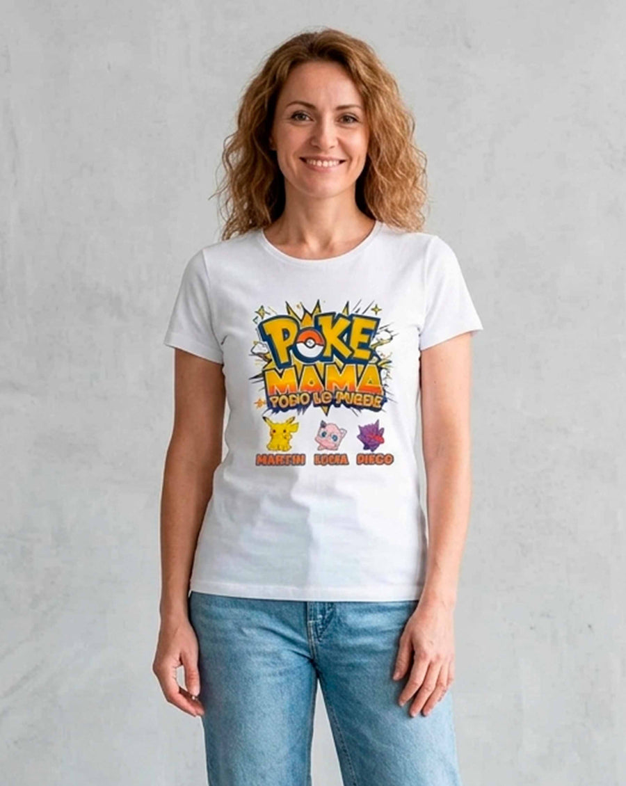Camiseta POKE MAMÁ todo lo puede personalizada