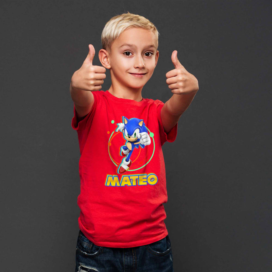 Camiseta Sonic personalizada con nombre