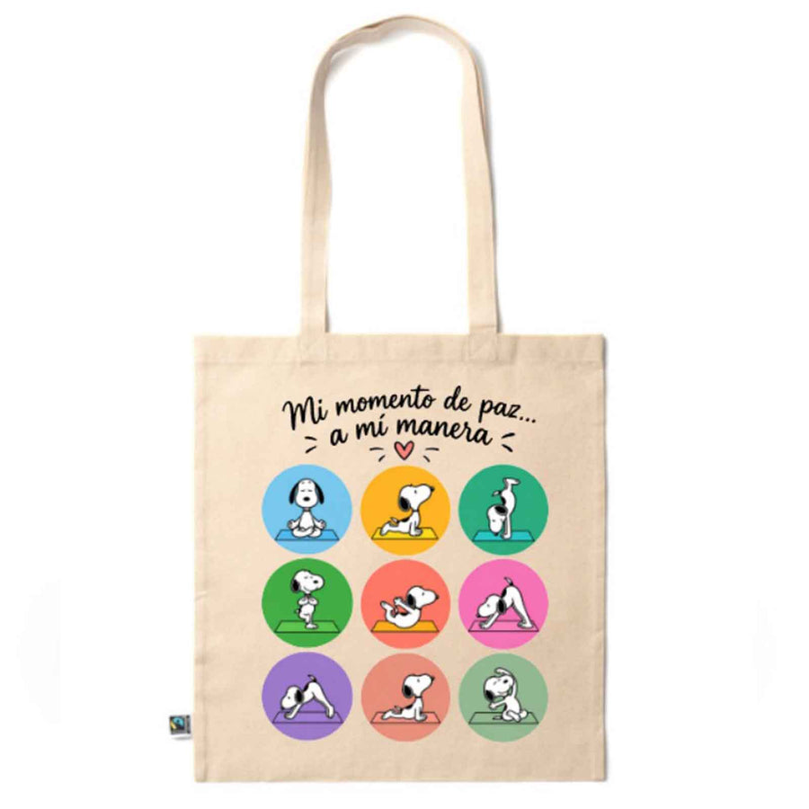 Tote bag diseño Snoopy, mi momento de paz a mi manera