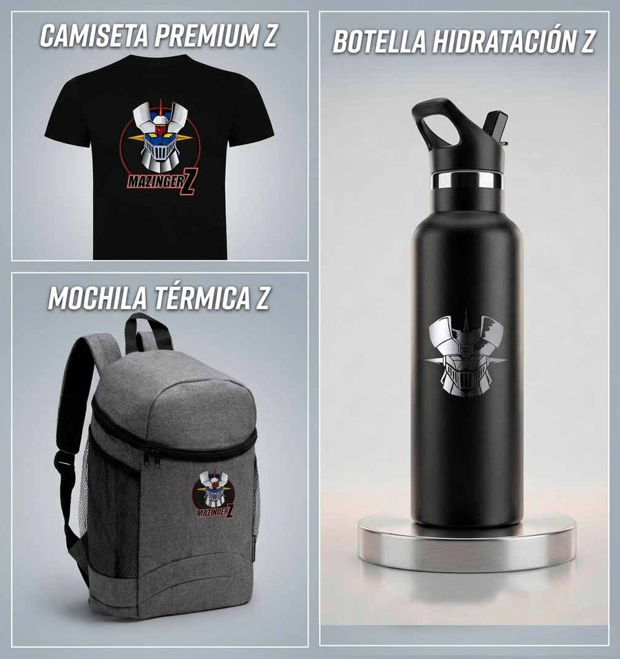 Pack MazingerZ camiseta mochila y botella
