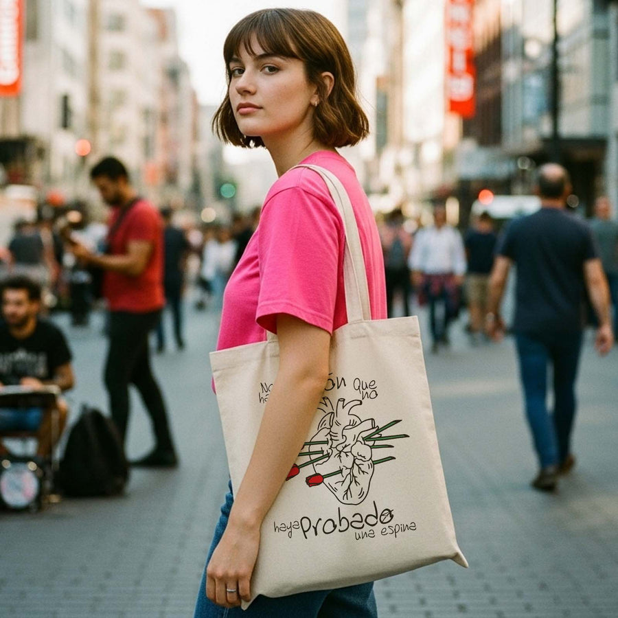 Tote bag no hay corazon que no haya probado una espina