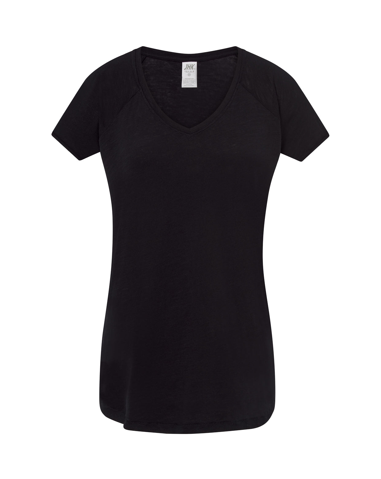 camiseta mujer cuello de pico slub jhk